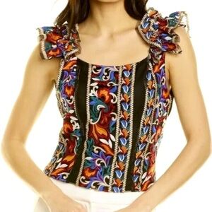 Women’s ANTHROPOLOGIE Eva Franco Florence embroidered corset top- Size Small